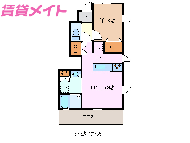 津市河芸町中瀬のアパートの間取り