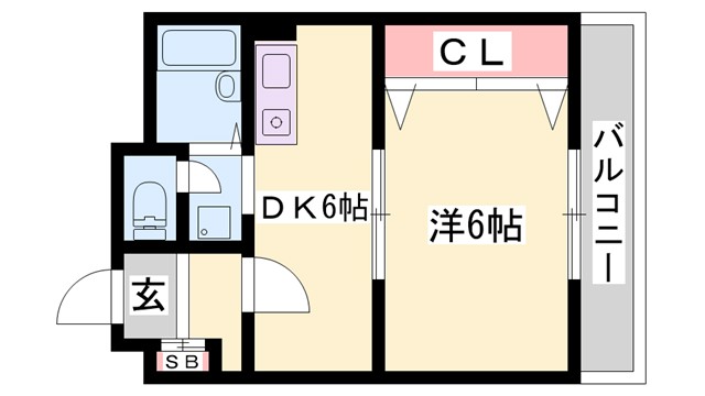 ファーストイン夢前川駅前の間取り