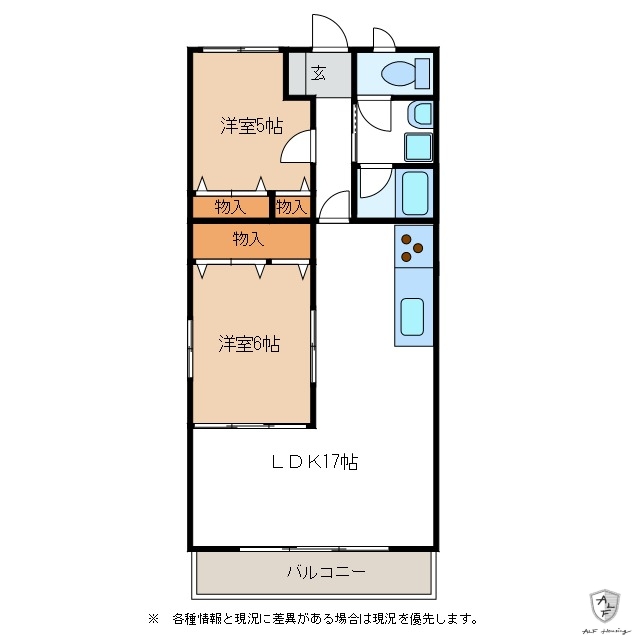 美濃加茂市山之上町のマンションの間取り