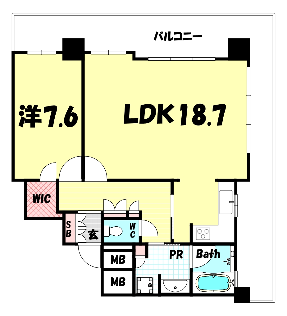 神戸市中央区伊藤町のマンションの間取り