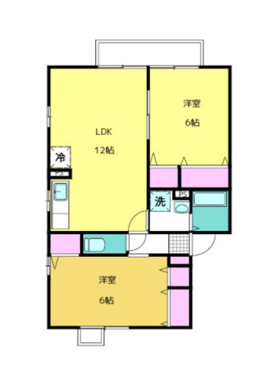 広島市佐伯区五日市のアパートの間取り