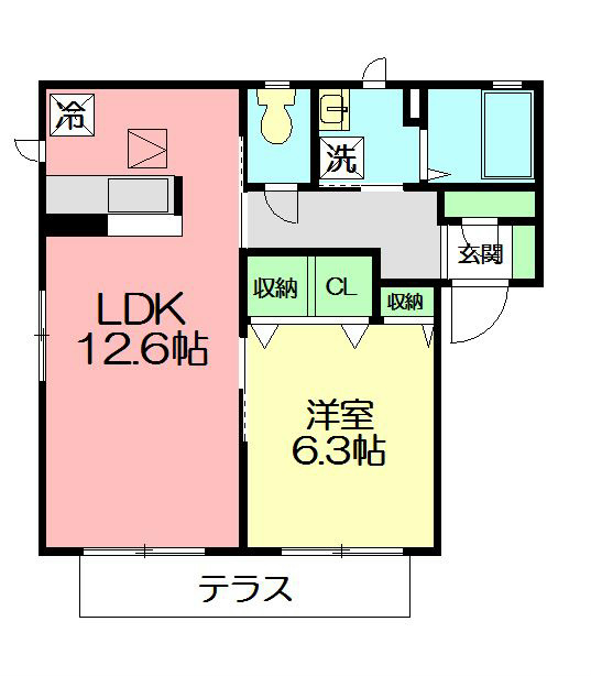 鎌倉市岩瀬のアパートの間取り