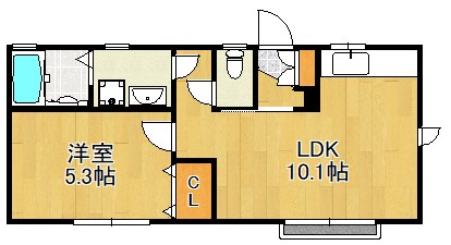 【横浜市港北区高田東のアパートの間取り】