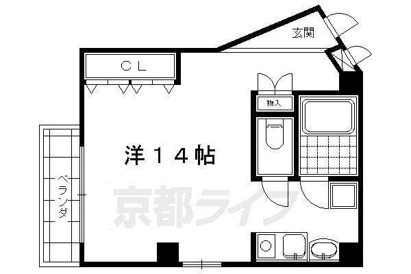 京都市中京区西ノ京冷泉町のマンションの間取り