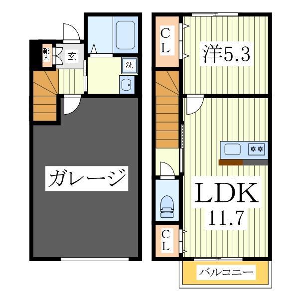 柏市増尾のアパートの間取り