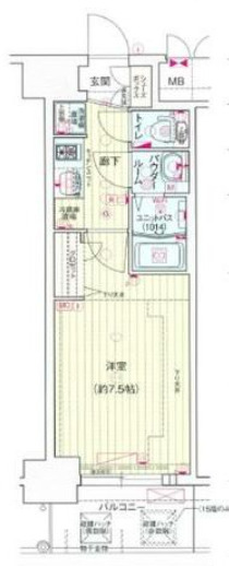 大阪市中央区材木町のマンションの間取り