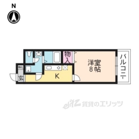 京都市伏見区深草西浦町４丁目のマンションの間取り