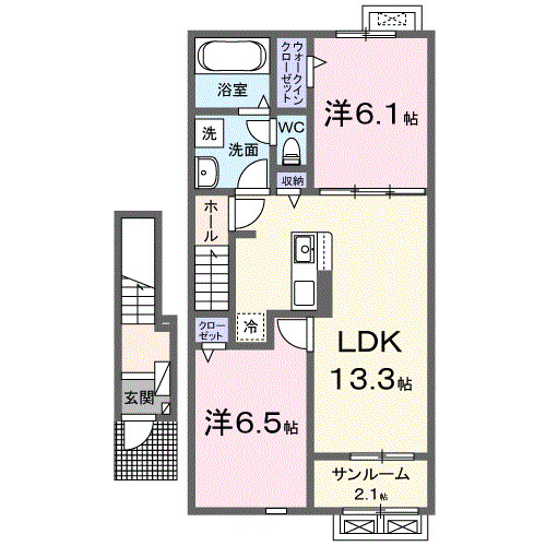 奥州市水沢字赤土田新築の間取り