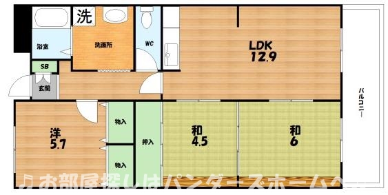 香里ヶ丘I番館の間取り写真
