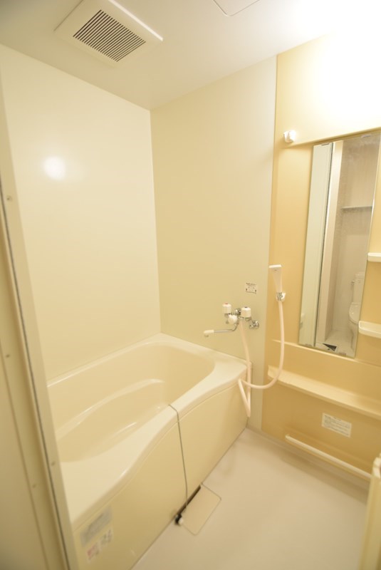 バス・シャワールーム　浴室には鏡がついています