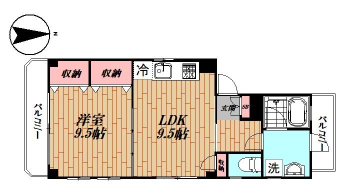 京急本線 大森町駅 徒歩10分 4階建 築22年の間取り写真
