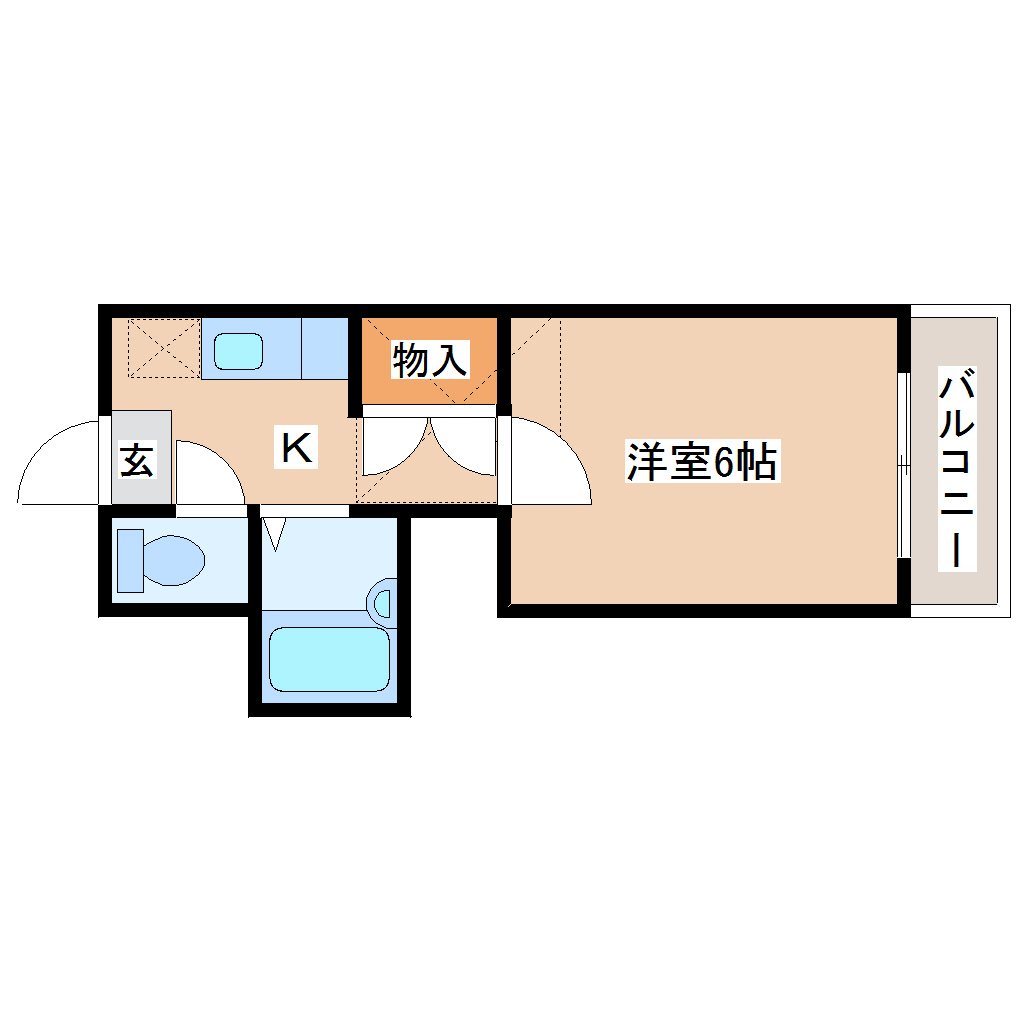 仙台市青葉区荒巻本沢のアパートの間取り