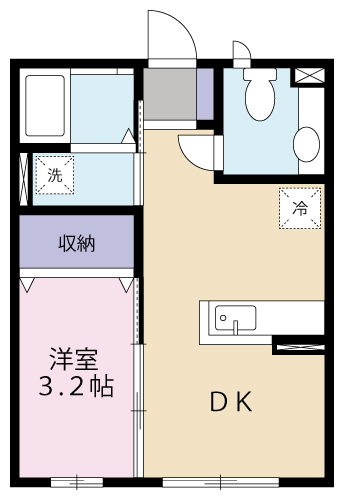 伊東市吉田のアパートの間取り