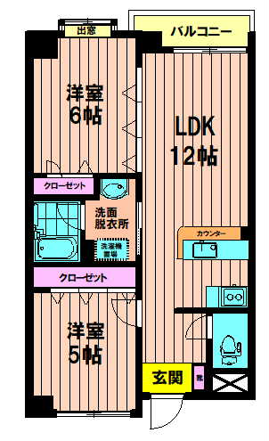 新宿区西早稲田のマンションの間取り