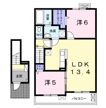 ペルル東浜II 202号の間取り