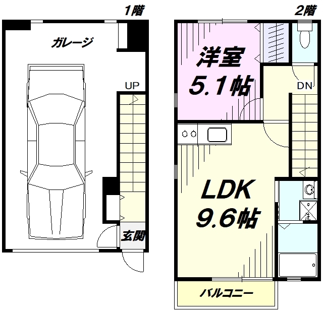 ガレージハウス榎の間取り