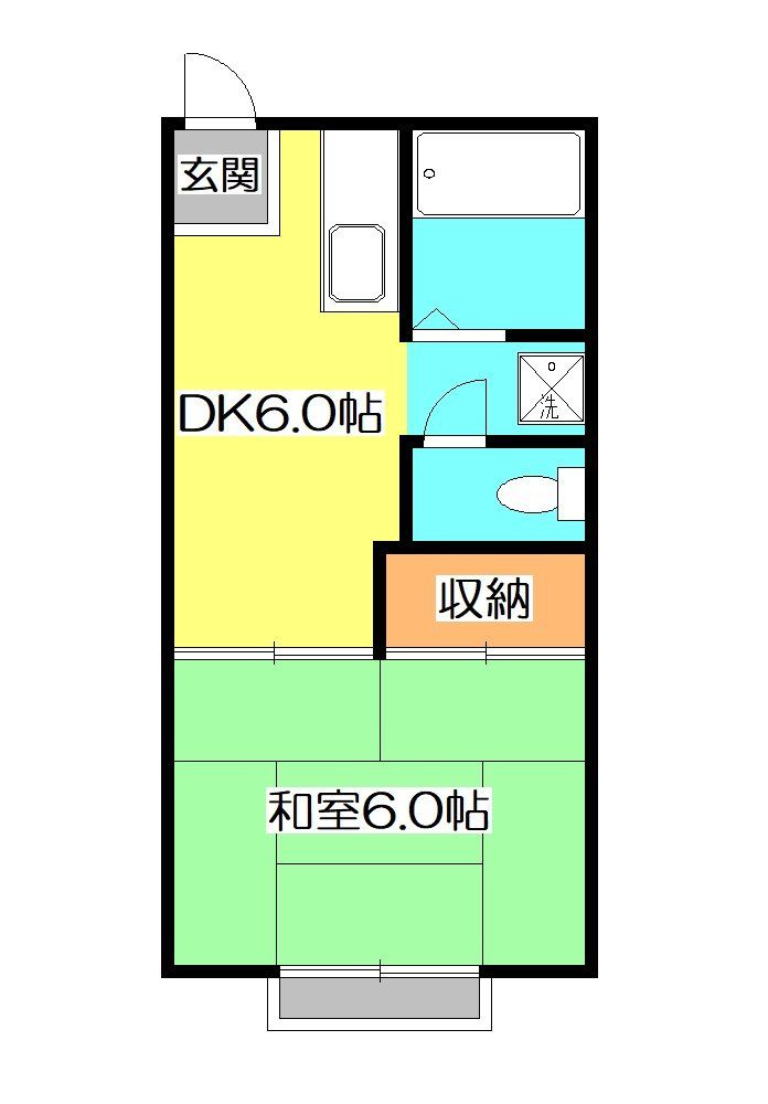 所沢市東所沢和田のアパートの間取り