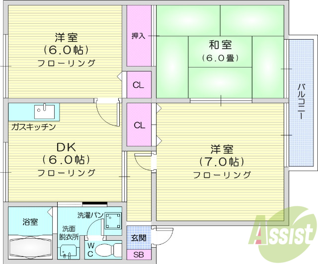 ロイヤルシャトー今泉Bの間取り