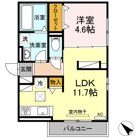 Ｄ－ｒｏｏｍ茶屋の間取り