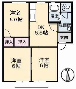 松山市水泥町のアパートの間取り