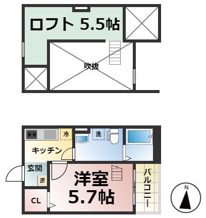 名古屋市中村区北畑町のアパートの間取り