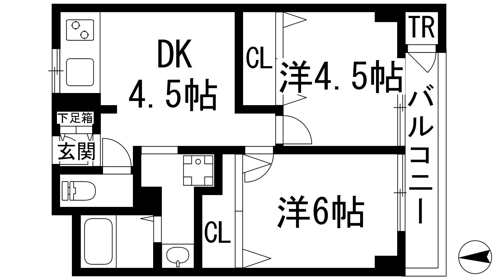 宝塚市御殿山のマンションの間取り