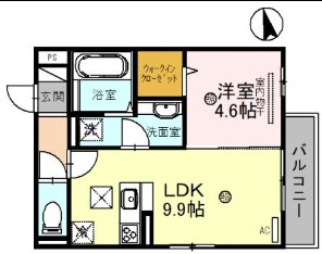 【神戸市北区道場町日下部のアパートの間取り】