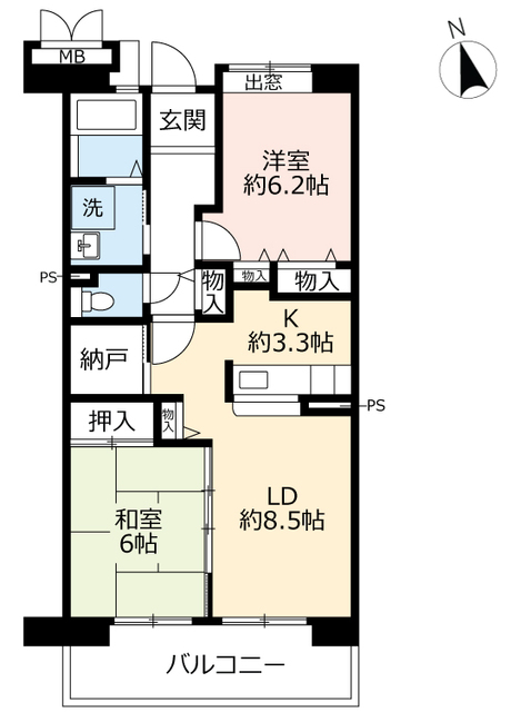 ＵＲアーバンラフレ虹ヶ丘中の間取り