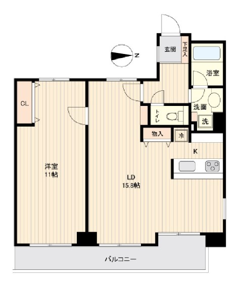 港区芝のマンションの間取り