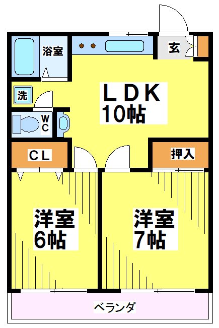 狛江市和泉本町のマンションの間取り