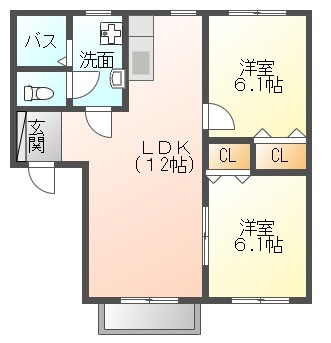 エスポワール朝日Ａの間取り