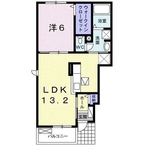 日置市伊集院町下谷口のアパートの間取り