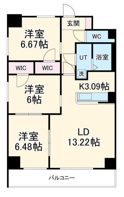 名古屋市昭和区鶴舞のマンションの間取り