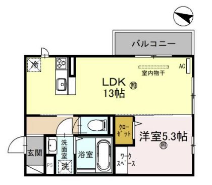 【近江八幡市若宮町のアパートの間取り】