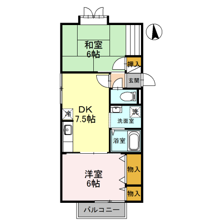 金沢市有松のアパートの間取り