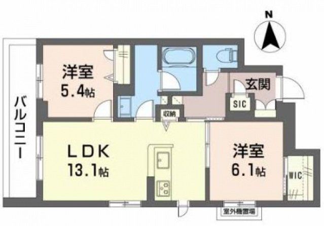 東大阪市若江本町のマンションの間取り