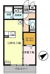 姫路市飾磨区構のアパートの間取り