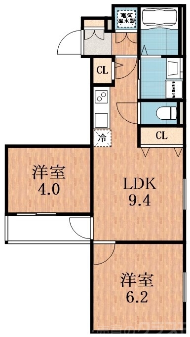 大阪市東住吉区鷹合のアパートの間取り