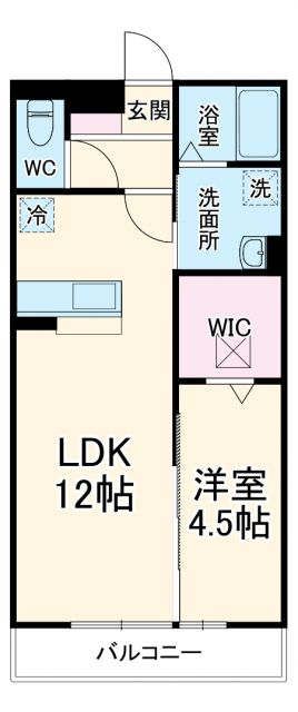 三郷市中央のアパートの間取り