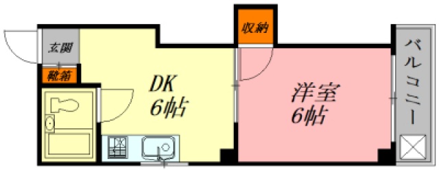 広島市中区南竹屋町のマンションの間取り