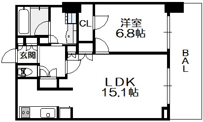 大阪市住之江区南港北のマンションの間取り