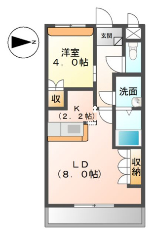 香芝市畑のアパートの間取り