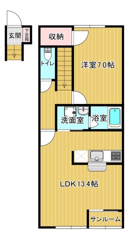 十和田市大字三本木のアパートの間取り