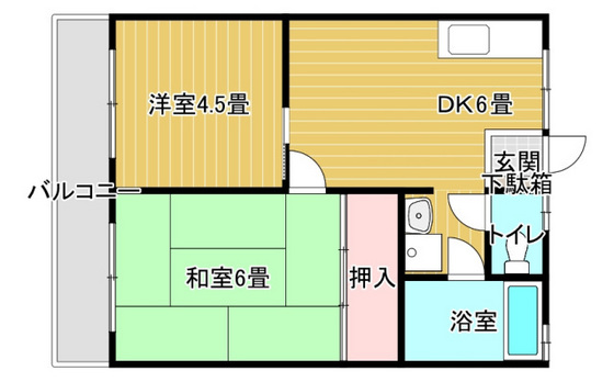 広島市佐伯区三宅のアパートの間取り