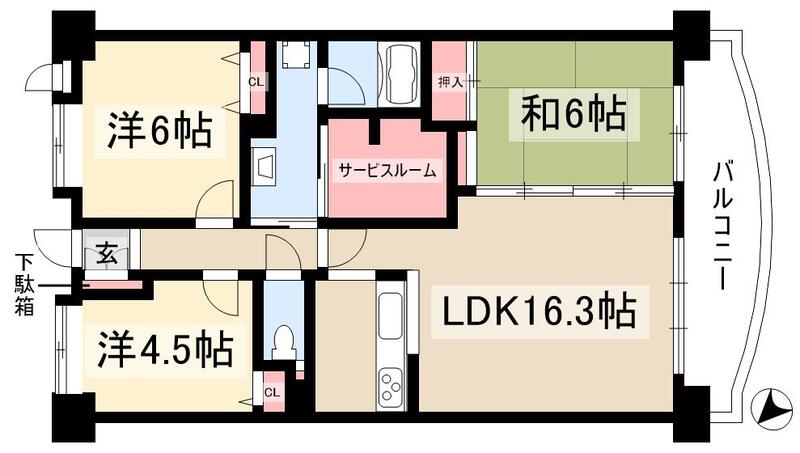 ライオンズガーデン川名本町の間取り