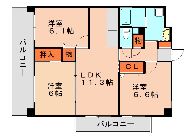 糟屋郡粕屋町大字大隈のマンションの間取り