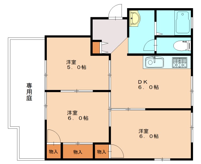 北九州市八幡西区浅川学園台のアパートの間取り