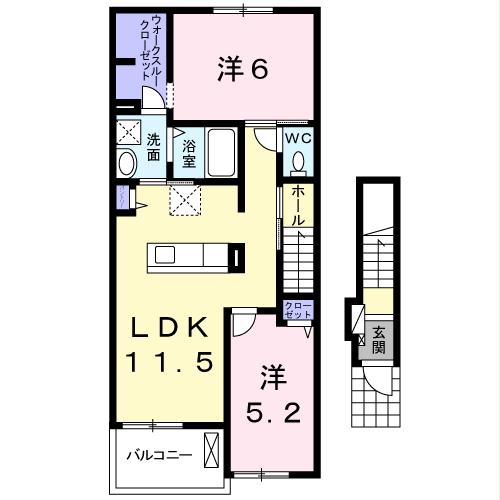 木更津市畑沢のアパートの間取り