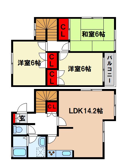 タウンハウス筑紫の間取り