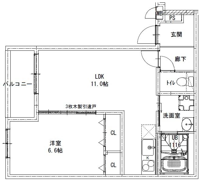 【豊中市長興寺北のアパートの間取り】